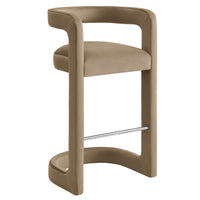Modway - Winslow Performance Velvet Tabouret de bar - Taupe-Conception du dos du canon