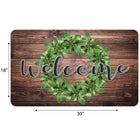 Ashley Productions - The Original Fun Mat - Tapis de Bienvenue - 18" x 30" - Couronne Verte sur Bois de Bienvenue-Antidérapant et durable : Le support en caoutchouc robuste garantit la sécurité et la durabilité, idéal pour les zones à fort passage.