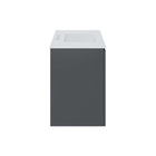 Modway - Bryn Support mural de 36" Vanette de salle de bain - Gris blanc-Évier en céramique avec comptoir intégré