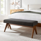 Modway - Lyra 47" Tissu tapis Banc - Gris foncé-Siège rembourré