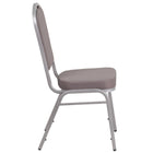 Chaise de banquet HERCULES empilable, dossier couronne, tissu à pois gris, siège épais de 2,5 po, cadre argenté (FD-C01-S-6-GG)-S'empile jusqu'à 15 chaises de hauteur