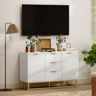 HOMCOM - Buffet 47,2 po L avec rangement - blanc-Le design de la base surélevée protège contre l’humidité et les dommages 