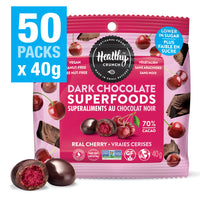 Healthy Crunch - Cerise Chocolat Noir Fruits, 50 unités x 40 grammes-Sans produits laitiers
