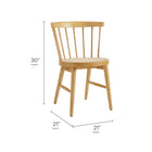 Modway - Lykke Broche courbée Chaises de salle à manger Ensemble de 2 - Naturel-Siège rond en rotin synthétique