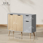 HOMCOM - Buffet 35,4 po L - gris et bois naturel-Peut également être utilisé comme coffre ou buffet de rangement dans un bureau moderne ou un salon 