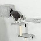 PawHut - Étagères murales pour chat, ensemble de 7 meubles - gris-Assemblage requis