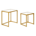 Hudson&Canal - Table d'appoint rectangulaire gigogne Rocco - Laiton-La plus grande table mesure 22 po L x 16 po P x 24 po H, la plus petite mesure 18 po L x 14 po P x 20 po H