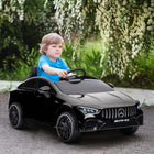 Qaba - Mercedes-Benz AMG CLA 45 voiture électrique sous licence 12V à chevaucher - noir-Les lumières LED, le klaxon et la musique augmentent la valeur ludique 