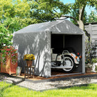 Outsunny abri portable 5,2 pi x 7,2 pi - gris clair-Structure en acier galvanisé pour un noyau rigide. Résiste à l’eau et à la déformation  
