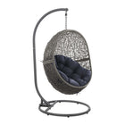 Modway - Encase Terrasse extérieure Rotin Chaise à balançoire - Marine grise-Fauteuil à balançoire extérieur moderne