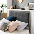 Modway - Willow Bois Lit à plateforme queen avec cadre angulaire, Charbon de bois gris-Assemblée requise