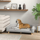 PawHut - Canapé pour chien avec housse lavable, pieds antidérapants - gris-Le canapé et la housse amovibles facilitent le nettoyage et l'entretien pour les propriétaires d'animaux 