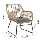 Manhattan Comfort - Ensemble de conversation moderne Antibes pour patio, 4 personnes, avec table basse - beige et gris - ensemble de 4-Coussins amovibles avec fermeture éclair fabriqués en tissu imperméable de haute qualité tissu lavable