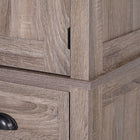 HOMCOM - Armoire de cuisine haute avec tiroir - grain de bois foncé-Le MDF peint et les panneaux de particules sont faciles à nettoyer 