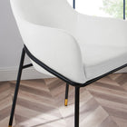 Modway - Jovi Performance Velvet Fauteuil à manger - Noir Blanc-Épingles de pied non marquées