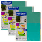 C-Line - Diviseurs d'index 5-Tab avec multi-poches, assortiment de couleurs vives, 8-1/2 po x 11 po, 3 ensembles-Utilisez les séparateurs de polypropylène sans acide pour stocker jusqu'à 8-1/2 x 11 documents de taille et plus petits