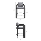 Modway - Tahoe Terrasse extérieure Aluminium pour patio Tabouret de comptoir - 36,5 po - Gris-Finition revêtue en poudre