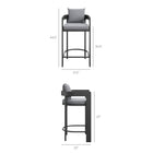 Modway - Tahoe Terrasse extérieure Aluminium pour patio Chaise de bar - 44,5 po - Gris-Finition revêtue en poudre