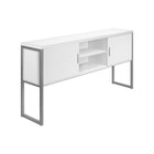 Monarch Specialties - Huche De Bureau - 72 po L - Travail - Portes De Stockage - Travail - Qualité Commerciale - Stratifié Blanc-Conçue pour être compatible avec notre crédence de bureau (vendue séparément) avec le connecteur de crédence inclus, ajoutez cette élégante huche de bureau en stratifié blanc de 72 pouces de long avec de robustes supports en métal argenté et des armoires fermées pour un rangement fonctionnel de l'espace de travail dans un bureau à domicile contemporain ou dans un environnement com