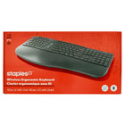 Staples - Clavier ergonomique sans fil Tech - Noir - Anglais-Indicateur de pile faible