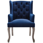 Modway - Realm Restauration vintage française Performance Velvet Fauteuil - Marine-Pattes en caoutchouc vieillies