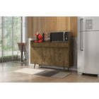 Manhattan Comfort - Buffet Bradley 53,54 po style Mid-Century Modern - Brun Rustique-Belles poignées de porte rustiques marron