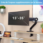 ShoppingAll - Support de moniteur simple robuste pour écrans de 13 à 35 po - Noir-Deux ports USB 3.0 pour un chargement pratique
