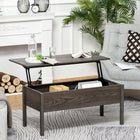 HOMCOM - Table basse moderne relevable 39 po avec compartiment de rangement caché - gris clair-Optimise les possibilités de rangement dans un espace minimal