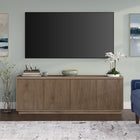 Hudson&Canal - Meuble TV Hanson pour téléviseurs jusqu'à 75 pouces - Chêne gris vieilli-Fabriqué à partir de matériaux robustes en MDF et PVC dans une finition en chêne gris vieilli fabriquée à la main