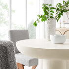 Modway - Caspian Béton rond de 40 po Table à manger, Blanc-Tampon de feutre protecteur