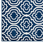 Modway - Frame Treillis marocain de transition Tapis de 5 pi l x 8 pi L - Bleu morcoccan et ivoire-Polypropylène 100% à thermofixation douce