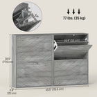HOMCOM - Armoire à chaussures mince avec 4 tiroirs basculants pour 12 paires - gris-Conception anti-basculement pour une sécurité supplémentaire 