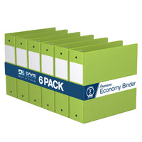 Davis Group Super économie, Reliure à anneaux ronds 3 po, paquet de 6 – Vert Lime-3 Reliure À Anneaux