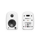 Kanto - Haut-parleurs de bureau alimentés avec USB-C, RCA, Bluetooth 5.3 et sortie casque - Craie, Paquet de 2-Haut-parleurs à cône en papier de 3 po