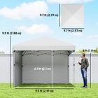 Outsunny - Tente auvent pliante 10 pi l x 10 pi L avec parois latérales amovibles et sac de transport - Blanc-Équipé d’un sac à roulettes pour un transport facile