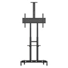 Kanto - Chariot à roulettes pour téléviseurs de 37 à 86 po avec étagères réglables - Noir-Convient à la plupart des téléviseurs de 55 à 86 po pesant jusqu'à 200 lb (90,7 kg)