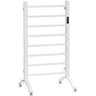 HOMCOM - Chauffage serviettes électrique à 8 barres avec minuterie intégrée et indicateurs led - blanc-Utilisez-le comme porte-serviettes mural ou autoportant pour plus de flexibilité 