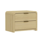 Manhattan Comfort - Ensemble de 2 tables de chevet modernes Grace 28" - chêne naturel et or-Fabriqué en MDF de haute qualité avec un mélange de bois massif