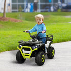 Qaba - Véhicule électrique pour enfants 12V à batterie avec 4 roues à suspension à ressort - vert-Le panier de rangement à l'arrière permet de garder les jouets et les essentiels à portée de main 