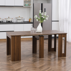 HOMCOM - Table à manger rectangulaire extensible 23,6 po-70,9 po pour 6-8 personnes - brun clair-Séparez le plateau et déployez-le complètement, puis ajoutez plusieurs panneaux sur les rails 