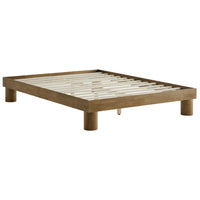 Modway - Runa Bois Lit plateforme Queen, Chêne français-Lit plate-forme de taille queane