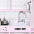 Qaba - Cuisine de jeu pour enfants avec tableau noir, machine à glaçons - rose-Grand espace de rangement aide à organiser les accessoires et à maintenir l’ordre 