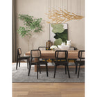 Manhattan Comfort - Lot de 2 chaises de salle à manger Versailles 18,5 po style industriel chic - noir et cannage naturel-Cannage naturel fin fabriqué à partir de véritable rotin en bois