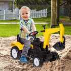 Aosom - Excavatrice à pédales pour enfants - jouet à conduire pour 3 ans - jaune-Capacité de poids : 77 lb (35 kg) 