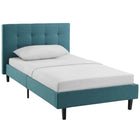 Modway - Linnea Lit simple, Sarcelle-Base en contreplaqué polyester rembourré