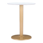 Zuo - Alto Table bistrot - Blanc/Or-Dimensions: 23,6 po L x 23,6 po L x 29,9 po H