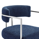Modway - Huron Dos courbé Tissu et métal Tabouret de comptoir - Marine d’argent-8