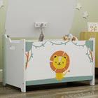 Qaba - Coffre de rangement pour enfants avec couvercle - vert-Surface peinte et imprimée pour plus d’esthétisme  
