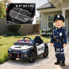 Qaba - Voiture de police électrique pour enfants 12V - blanc-Couleur : Blanc, Noir 