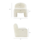 Modway - Mina Fausse fourrure Chaise d’accent - Blanc-Dossier arrondi